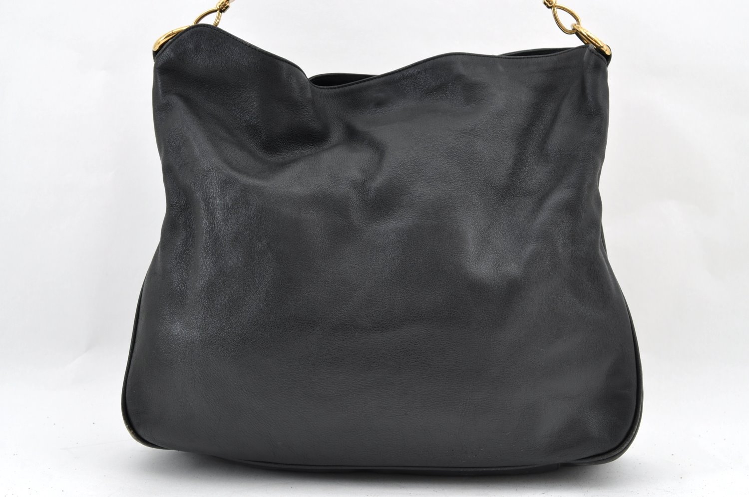 Authentic GUCCI Bamboo 2Way Shoulder Hand Bag Leather Black AC686 product image view 3